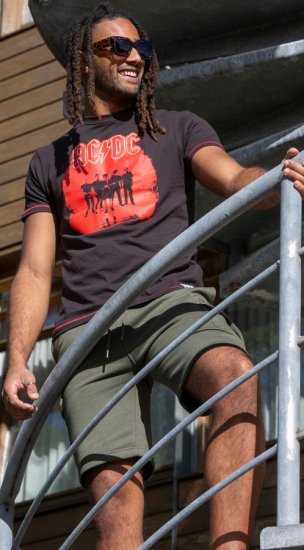 D555 Uxbridge Official AC/DC Band Printed Crew Neck T-Shirt Washed Black TALL SIZES - PÁNSKÉ OBLEČENÍ MT-6XLT - TALL-velikosti