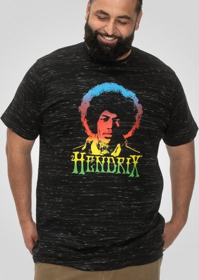 D555 Hendrix Official Jimi Hendrix Printed Crew Neck T-Shirt Black Reno - Trička s kapelami - 