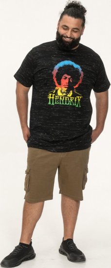 D555 Hendrix Official Jimi Hendrix Printed Crew Neck T-Shirt Black Reno - Trička s kapelami - 