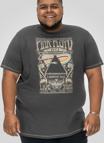 D555 HANLEY Official Pink Floyd Crew Neck T-Shirt Dark Grey - Trička - Trička nadměrné velikosti - 2XL-14XL