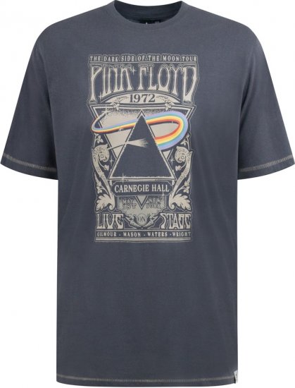 D555 HANLEY Official Pink Floyd Crew Neck T-Shirt Dark Grey - Trička - Trička nadměrné velikosti - 2XL-14XL