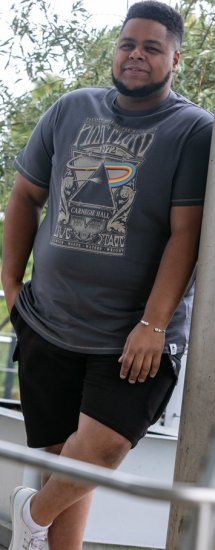 D555 HANLEY Official Pink Floyd Crew Neck T-Shirt Dark Grey TALL SIZES - PÁNSKÉ OBLEČENÍ MT-6XLT - TALL-velikosti