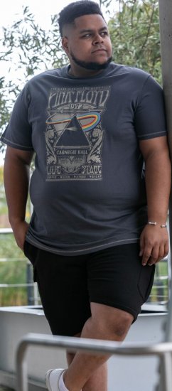 D555 HANLEY Official Pink Floyd Crew Neck T-Shirt Dark Grey - Trička - Trička nadměrné velikosti - 2XL-14XL