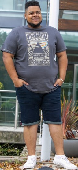 D555 HANLEY Official Pink Floyd Crew Neck T-Shirt Dark Grey TALL SIZES - PÁNSKÉ OBLEČENÍ MT-6XLT - TALL-velikosti