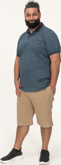 D555 Woolwich AOP Polo Shirt With Ribbed Collar Blue - Polokošile - Polokošile 2XL-8XL - Trička s límečkem 2XL-8XL