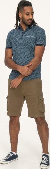 D555 Woolwich AOP Polo Shirt With Ribbed Collar Blue - Polokošile - Polokošile 2XL-8XL - Trička s límečkem 2XL-8XL