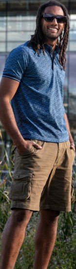 D555 Woolwich AOP Polo Shirt With Ribbed Collar Blue - Polokošile - Polokošile 2XL-8XL - Trička s límečkem 2XL-8XL