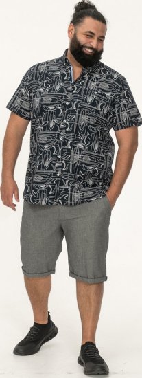 D555 Worthing Surf AOP Short Sleeve Button Down Collar Shirt Navy - Košile - Košile 2XL-10XL