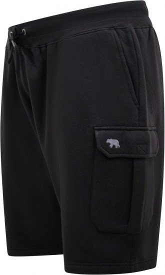 D555 Wigan 2 Elasticated Waist Fleece Cargo Shorts Black - Tepláky & kraťasy - Tepláky a Teplákové Kraťasy 2XL-12XL