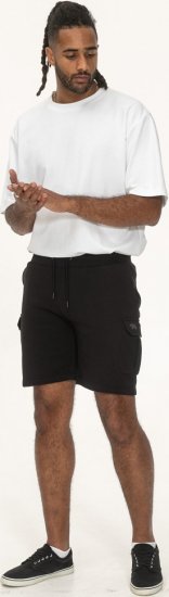 D555 Wigan 2 Elasticated Waist Fleece Cargo Shorts Black - Tepláky & kraťasy - Tepláky a Teplákové Kraťasy 2XL-12XL