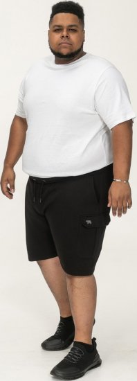 D555 Wigan 2 Elasticated Waist Fleece Cargo Shorts Black - Tepláky & kraťasy - Tepláky a Teplákové Kraťasy 2XL-12XL