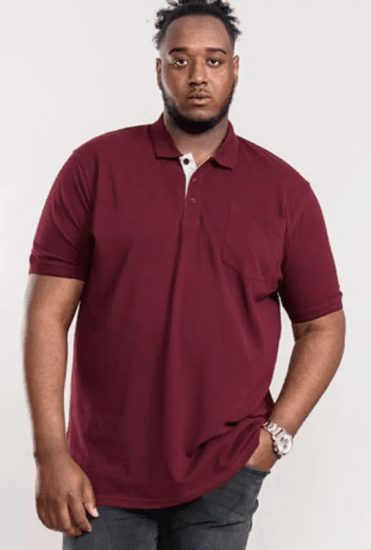 D555 Grant Polo Shirt Maroon - Polokošile - Polokošile 2XL-8XL - Trička s límečkem 2XL-8XL