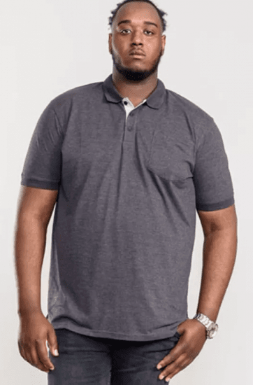 D555 Grant Polo Shirt Charcoal - Polokošile - Polokošile 2XL-8XL - Trička s límečkem 2XL-8XL