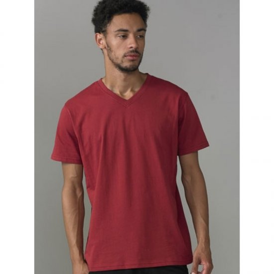 D555 Signature V-neck T-shirt Red - Trička - Trička nadměrné velikosti - 2XL-14XL