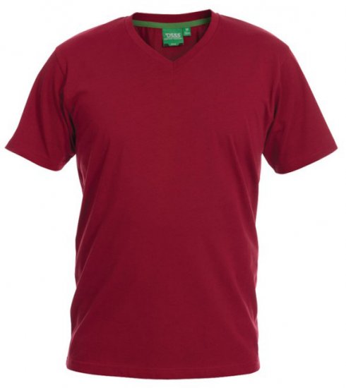 D555 Signature V-neck T-shirt Red - Trička - Trička nadměrné velikosti - 2XL-14XL