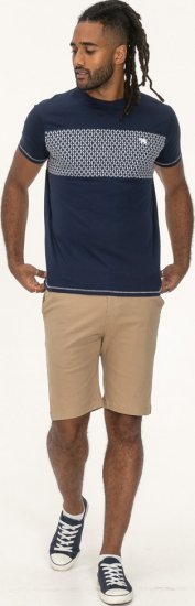 D555 Swansea Cut And Sew Crew Neck T-Shirt Navy - Trička - Trička nadměrné velikosti - 2XL-14XL