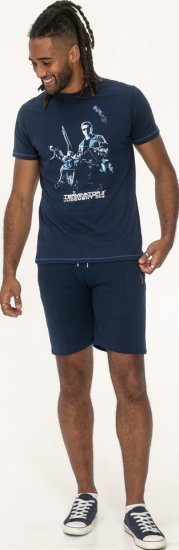 D555 Cameron Official Terminator Printed Crew Neck T-Shirt Dark Navy - Trička - Trička nadměrné velikosti - 2XL-14XL