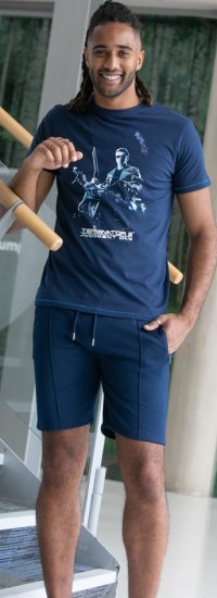 D555 Cameron Official Terminator Printed Crew Neck T-Shirt Dark Navy - Trička - Trička nadměrné velikosti - 2XL-14XL