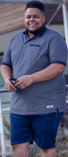 D555 Newcastle Polo Shirt Grey - Polokošile - Polokošile 2XL-8XL - Trička s límečkem 2XL-8XL