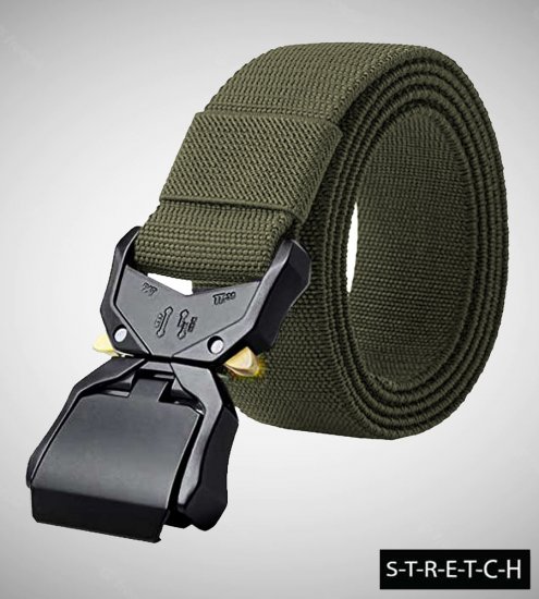 D555 Dale Tactical Stretch Webbing Belt with Heavy Duty Quick Release Buckle Khaki - Pásky - Pásky W40-W70/2XL-8XL