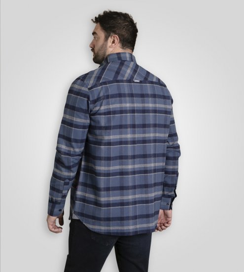 D555 Shrewsbury Long Sleeve with Chest Pocket Blue/Navy Check - Košile - Košile 2XL-10XL