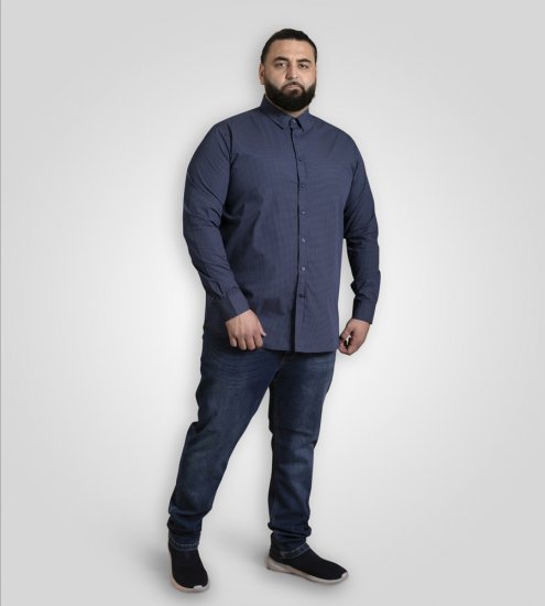 D555 Middlesbrough Long Sleeve AOP Micro Blue Shirt Navy TALL SIZE - Košile - Košile 2XL-10XL