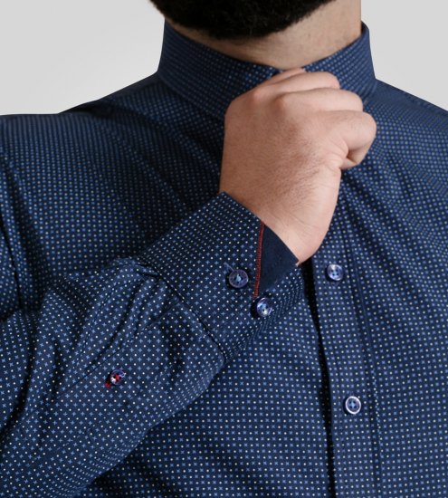 D555 Middlesbrough Long Sleeve AOP Micro Blue Shirt Navy - Košile - Košile 2XL-10XL