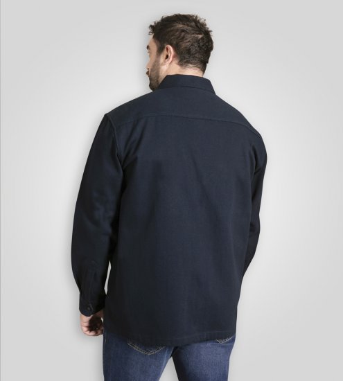 D555 Cleveley Long Sleeve Heavy Shacket Overshirt Navy - Košile - Košile 2XL-10XL