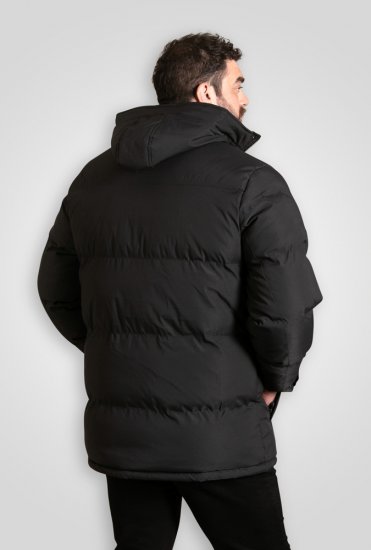 D555 Wolverhampton Quilted Padded Jacket with Hood Black - Bundy - Bundy Nadměrné Velikosti - 2XL-8XL