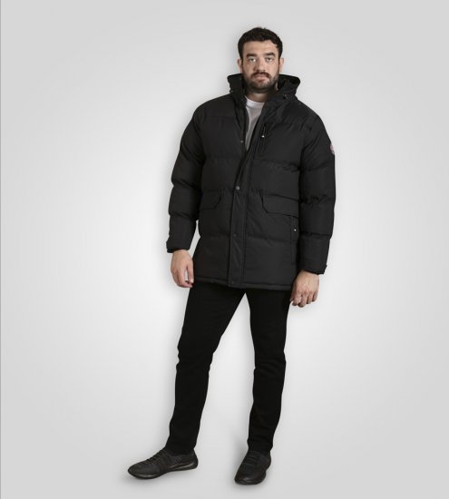 D555 Wolverhampton Quilted Padded Jacket with Hood Black - Bundy - Bundy Nadměrné Velikosti - 2XL-8XL