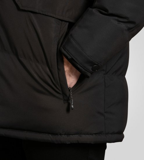 D555 Wolverhampton Quilted Padded Jacket with Hood Black - Bundy - Bundy Nadměrné Velikosti - 2XL-8XL