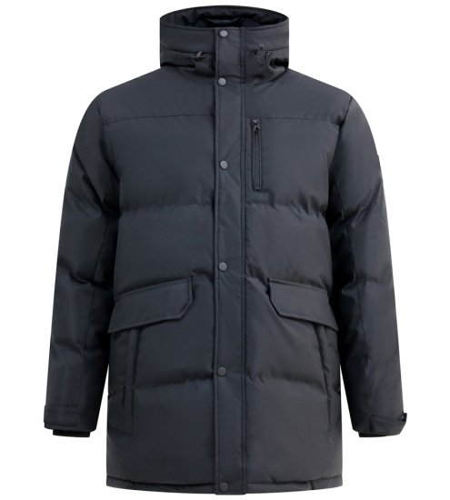 D555 Wolverhampton Quilted Padded Jacket with Hood Black - Bundy - Bundy Nadměrné Velikosti - 2XL-8XL