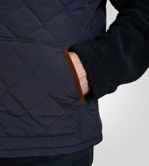 D555 Northampton Hybrid Sherpa Quilted Micro Fleece Jacket Navy - Bundy - Bundy Nadměrné Velikosti - 2XL-8XL