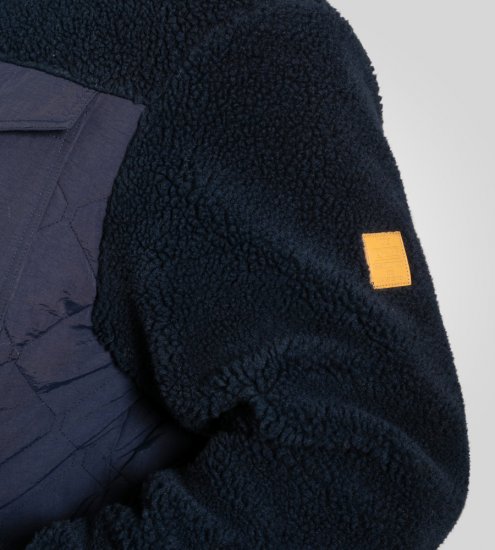 D555 Northampton Hybrid Sherpa Quilted Micro Fleece Jacket Navy - Bundy - Bundy Nadměrné Velikosti - 2XL-8XL