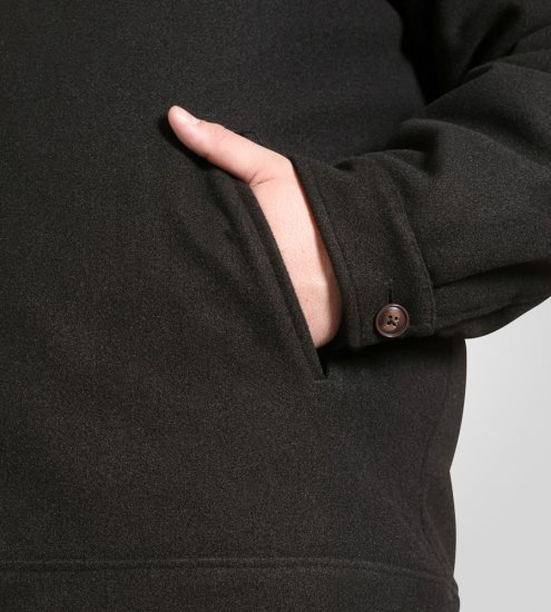 D555 Epsom Harrington Jacket with Zip Through Collared Melton Black - Bundy - Bundy Nadměrné Velikosti - 2XL-8XL