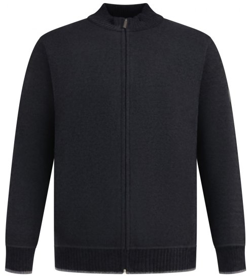D555 Enrique Pletený Chenille Kardigan se Zipem Černá - Mikiny & mikiny s kapucí - Mikiny & Mikiny s kapucí 2XL-12XL