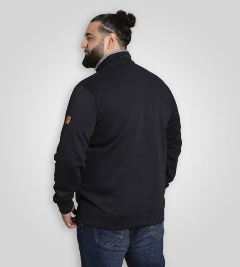 D555 Johnson Zip Through Fleece Sweatshirt with Chest Embroidery Navy - Mikiny & mikiny s kapucí - Mikiny & Mikiny s kapucí 2XL-12XL