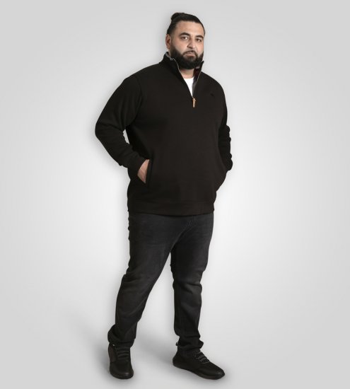 D555 Russel Fleece Sweatshirt with Chest Embroidery Black - Mikiny & mikiny s kapucí - Mikiny & Mikiny s kapucí 2XL-12XL