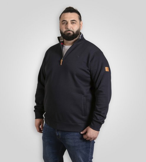 D555 Russel Zip Through Fleece Sweatshirt with Chest Embroidery Navy - Mikiny & mikiny s kapucí - Mikiny & Mikiny s kapucí 2XL-12XL