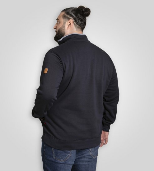 D555 Russel Zip Through Fleece Sweatshirt with Chest Embroidery Navy - Mikiny & mikiny s kapucí - Mikiny & Mikiny s kapucí 2XL-12XL