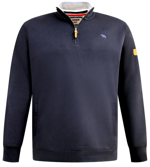 D555 Russel Zip Through Fleece Sweatshirt with Chest Embroidery Navy - Mikiny & mikiny s kapucí - Mikiny & Mikiny s kapucí 2XL-12XL
