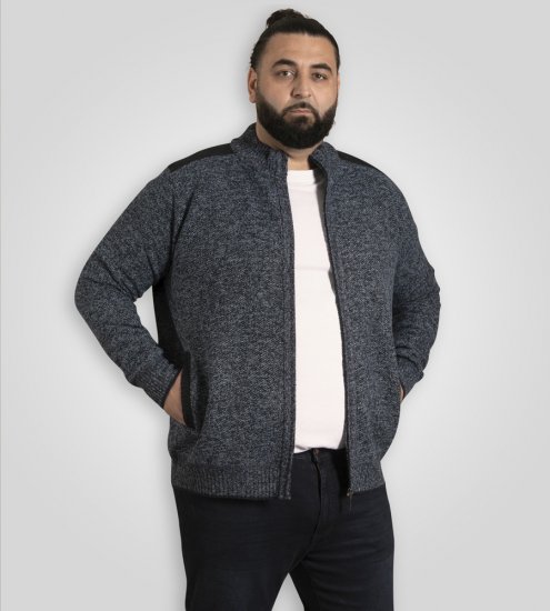 D555 Dereham 1 Pletený Kardigan se Zipem a Podšívkou Tmavě Modrá - Mikiny & mikiny s kapucí - Mikiny & Mikiny s kapucí 2XL-12XL