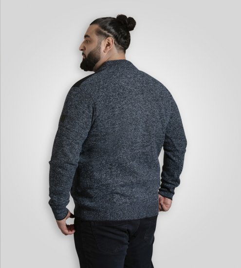 D555 Dereham 1 Pletený Kardigan se Zipem a Podšívkou Tmavě Modrá - Mikiny & mikiny s kapucí - Mikiny & Mikiny s kapucí 2XL-12XL