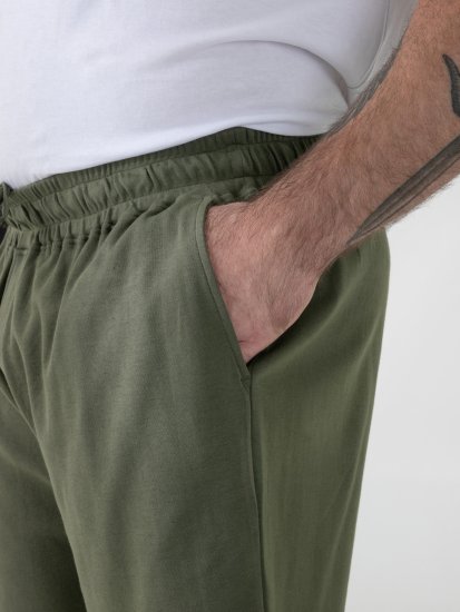 D555 Mitchell 1 Stretch Elasticated Waist Shorts Khaki - Tepláky & kraťasy - Tepláky a Teplákové Kraťasy 2XL-12XL