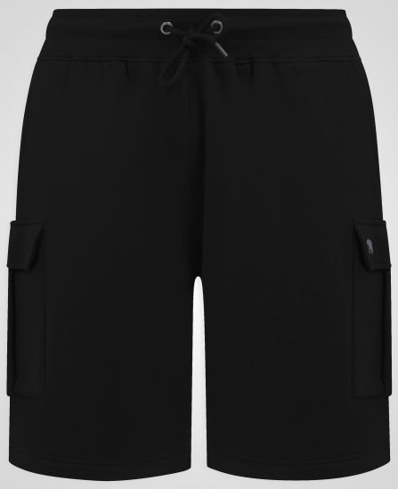 D555 Robinson 1 Elasticated Waist Fleece Cargo Shorts Black - Tepláky & kraťasy - Tepláky a Teplákové Kraťasy 2XL-12XL