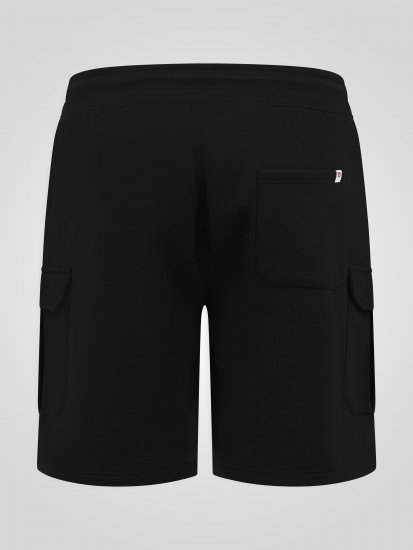 D555 Robinson 1 Elasticated Waist Fleece Cargo Shorts Black - Tepláky & kraťasy - Tepláky a Teplákové Kraťasy 2XL-12XL