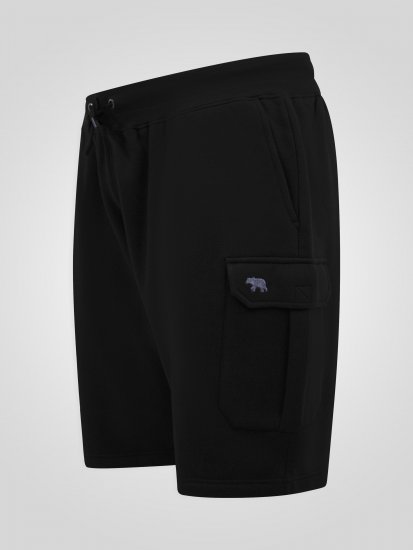 D555 Robinson 1 Elasticated Waist Fleece Cargo Shorts Black - Tepláky & kraťasy - Tepláky a Teplákové Kraťasy 2XL-12XL