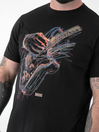 D555 Elliot Multi Coloured Guitar Printed T-shirt - Trička - Trička nadměrné velikosti - 2XL-14XL