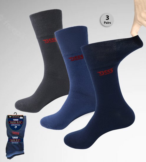 D555 Harold 2 Multi Color Pack of 3 Extra Wide Comfort Fit Socks - Spodní prádlo - Spodní Prádlo Nadměrné Velikosti 2XL-8XL