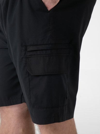 D555 Thomas Full Elastic Waist Stretch Shorts Black - Šortky - Šortky Nadměrné Velikosti W40-W60